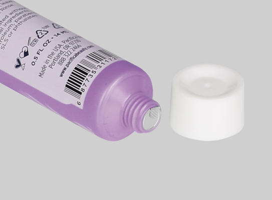 Cream Custom Soft Plastic Tube Packaging For Cosmetics D22mm 10-30ml With Frosted White Screw On Cap
