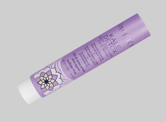 Cream Custom Soft Plastic Tube Packaging For Cosmetics D22mm 10-30ml With Frosted White Screw On Cap
