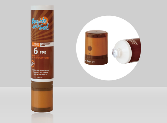 Custom Empty Plastic Cream Squeeze Cosmetic Packaging Tubes D50mm 130-250ml With Vibrating Massage Silicone Head